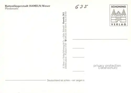 AK / Ansichtskarte Hameln_Weser Rattenfaengerstadt Pferdemarkt Altstadt Historische Haeuser Hameln Weser