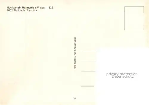 AK / Ansichtskarte Nussbach_Ortenau Musikverein Harmonie e.V. Musikkapelle Nussbach Ortenau