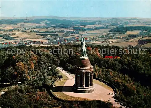 AK / Ansichtskarte Detmold Hermannsdenkmal im Teutoburger Wald Fliegeraufnahme Detmold