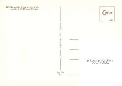 AK / Ansichtskarte Bernkastel Kues Markt St Michael Brunnen Altstadt Fachwerkhaeuser Bernkastel Kues