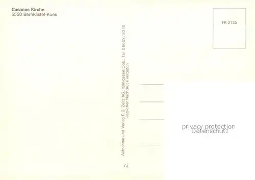 AK / Ansichtskarte Bernkastel Kues Cusanus Kirche Bernkastel Kues
