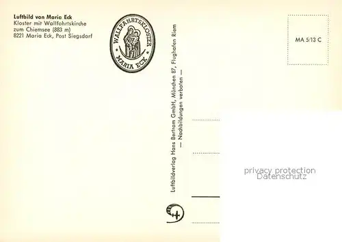 AK / Ansichtskarte Maria_Eck Kloster mit Wallfahrtskirche Fliegeraufnahme Maria_Eck