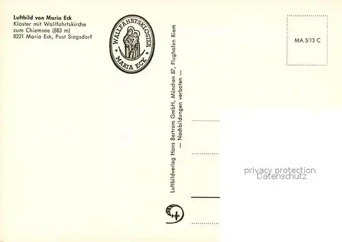 AK / Ansichtskarte Maria_Eck Kloster mit Wallfahrtskirche Fliegeraufnahme Maria_Eck