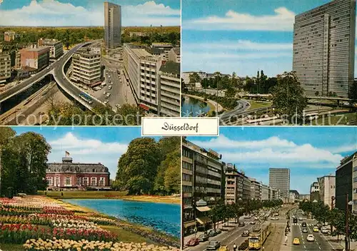 AK / Ansichtskarte Duesseldorf Stadtansichten Hochhaeuser Schloss Park Duesseldorf