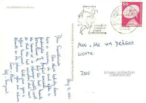 AK / Ansichtskarte Eberbach_Neckar Stadtpanorama Eberbach Neckar