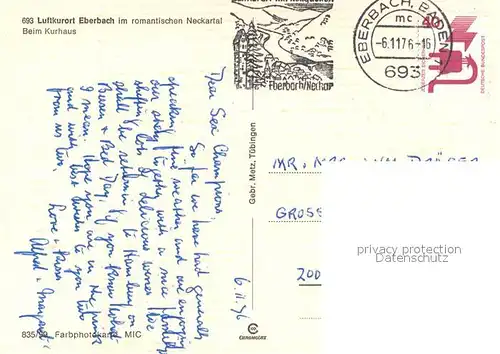 AK / Ansichtskarte Eberbach_Neckar Partie beim Kurhaus Eberbach Neckar