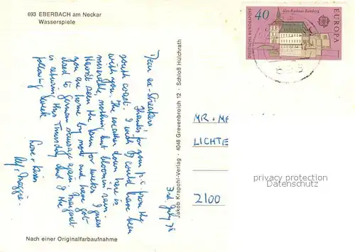 AK / Ansichtskarte Eberbach_Neckar Wasserspiele Eberbach Neckar