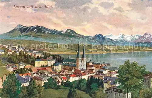 AK / Ansichtskarte Luzern_LU Panorama mit Rigi Luzern_LU