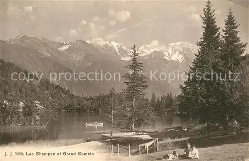 AK / Ansichtskarte Lac_Champex et Grand Combin Lac_Champex