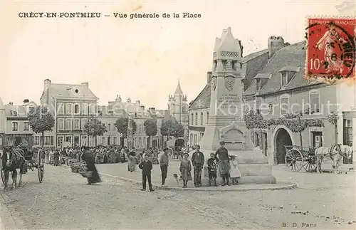 AK / Ansichtskarte Crecy en Ponthieu Panorama la Place Crecy en Ponthieu