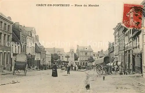 AK / Ansichtskarte Crecy en Ponthieu Place du Marche Crecy en Ponthieu