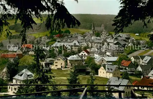 AK / Ansichtskarte Bischofsgruen Panorama Blick vom Huegelfelsen Kurort im Fichtelgebirge Bischofsgruen