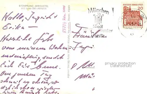 AK / Ansichtskarte Hausham Stumpfling Berghotel mit Lyra Skiabfahrt Wintersportplatz Hausham