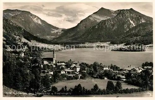 AK / Ansichtskarte Schliersee Panorama Blick gegen Jaegerkamp und Brecherspitz Mangfallgebirge Schliersee
