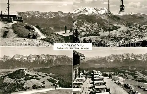 AK / Ansichtskarte Garmisch Partenkirchen Bergrestaurant am Wank Bergbahn Fernsicht Alpenpanorama Garmisch Partenkirchen