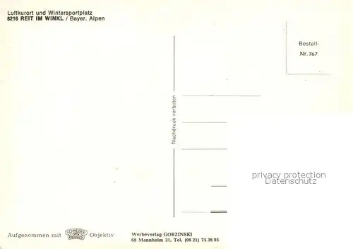 AK / Ansichtskarte Reit_Winkl Ortszentrum mit Blick zur Kirche Reit_Winkl