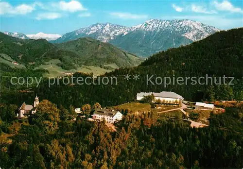 AK / Ansichtskarte Maria_Eck Kloster Wallfahrtsort Alpenpanorama Fliegeraufnahme Maria_Eck