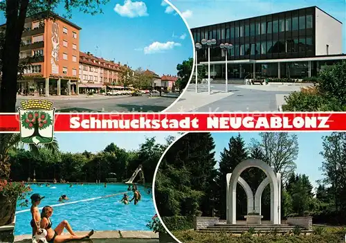 AK / Ansichtskarte Neugablonz Teilansichten Schmuckstadt Denkmal Freibad Neugablonz
