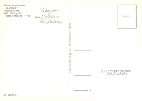 AK / Ansichtskarte Saulgrub Naturfreundehaus Gastraum Fremdenzimmer Terrasse Saulgrub