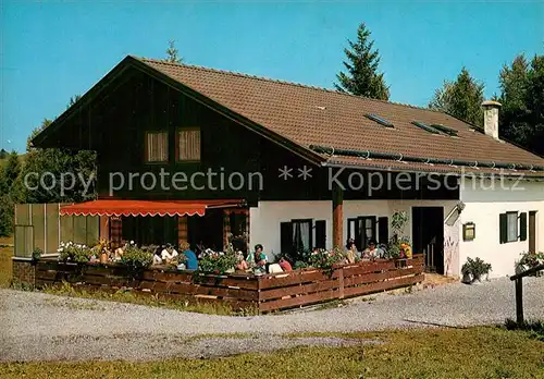 AK / Ansichtskarte Saulgrub Naturfreundehaus Terrasse Saulgrub