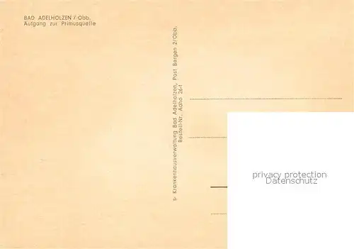 AK / Ansichtskarte Bad_Adelholzen_Oberbayern Aufgang zur Primusquelle Nonnen Bad_Adelholzen_Oberbayern