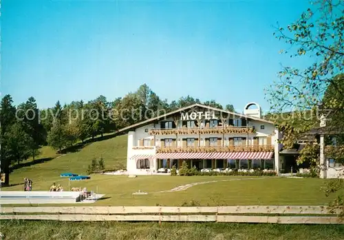 AK / Ansichtskarte Murnau_Staffelsee Motel Alpenhof Swimming Pool Murnau_Staffelsee