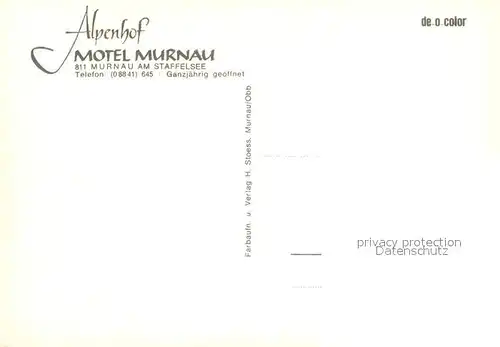 AK / Ansichtskarte Murnau_Staffelsee Motel Alpenhof Swimming Pool Murnau_Staffelsee