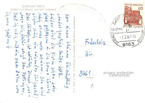 AK / Ansichtskarte Sudelfeld Abfahrt vom Oberen zum Mittleren Sudelfeld Wintersportplatz Bayerische Alpen Sudelfeld