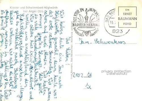 AK / Ansichtskarte Hoeglwoerth Kloster und Schwimmbad Hoeglwoerth