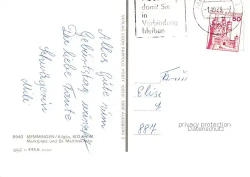 AK / Ansichtskarte Memmingen Marktplatz und St Martinskirche Memmingen