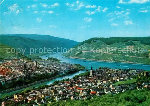 AK / Ansichtskarte Bingen_Rhein Panorama mit Nahemuendung Bingen Rhein