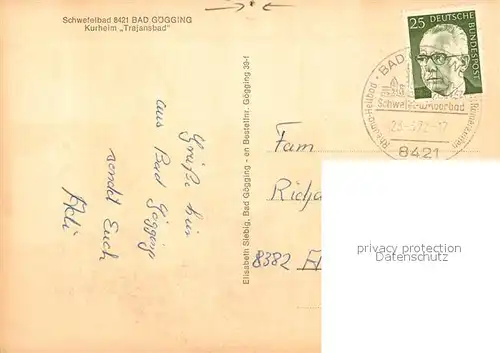 AK / Ansichtskarte Bad_Goegging Schwefelbad Kurheim Trajansbad Bad_Goegging