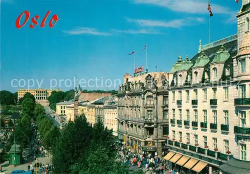 AK / Ansichtskarte Oslo_Norwegen Karl Johansgate og Slottet Oslo Norwegen