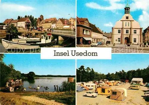 AK / Ansichtskarte Wolgast_Mecklenburg Vorpommern Hafen Rathaus Koelpinsee Zempin Campingplatz Insel Usedom Wolgast