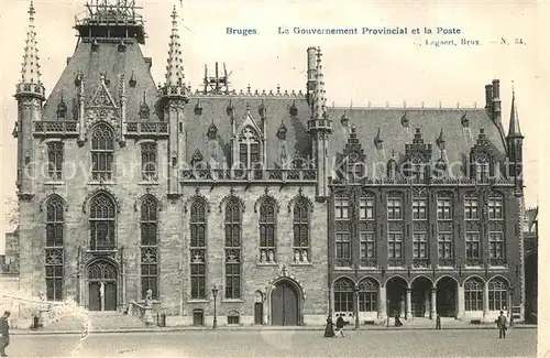 AK / Ansichtskarte Bruges_Brugge_Flandre Le Gouvernement Provincial et la Poste 