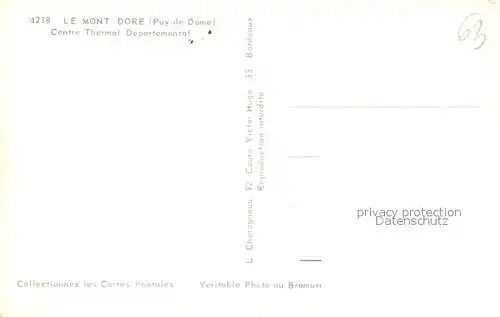 AK / Ansichtskarte Le_Mont Dore Centre Thermal Departemental Le_Mont Dore