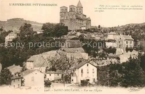 AK / Ansichtskarte Saint Nectaire_Puy_de_Dome Vue sur l Eglise Saint Nectaire_Puy