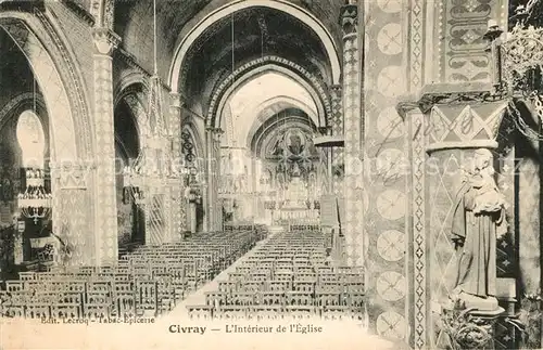 AK / Ansichtskarte Civray_Vienne Interieur de l Eglise Civray Vienne