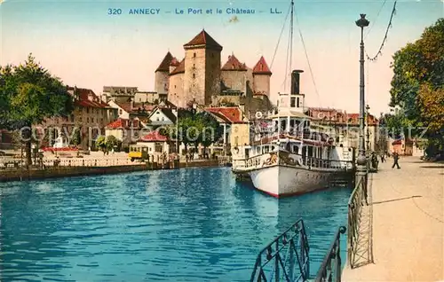 AK / Ansichtskarte Annecy_Haute Savoie Le Port et le Chateau Annecy Haute Savoie