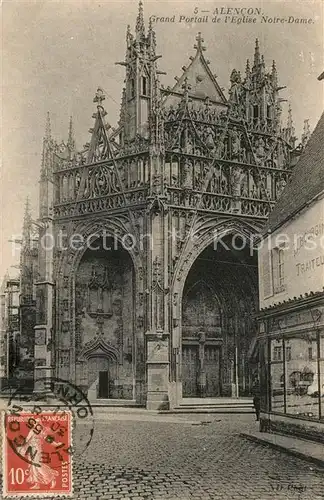 AK / Ansichtskarte Alencon Grand Portail de lEglise Notre Dame Alencon