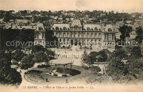 AK / Ansichtskarte Le_Havre Hotel de Ville et le Jardin Public Le_Havre