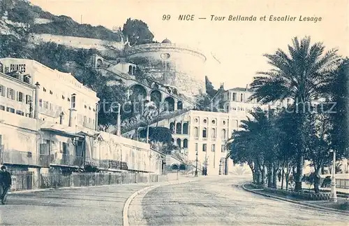 AK / Ansichtskarte Nice_Alpes_Maritimes Tour Bellanda et Escalier Lesage Nice_Alpes_Maritimes