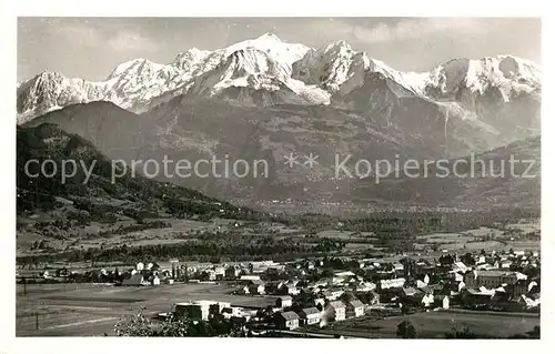 AK / Ansichtskarte Sallanches Fliegeraufnahme avec Mont Blanc Sallanches