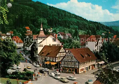 AK / Ansichtskarte Bad_Herrenalb Ortsansicht Fachwerkhaeuser Posthotel Klosterschaenke Kurort im Schwarzwald Bad_Herrenalb