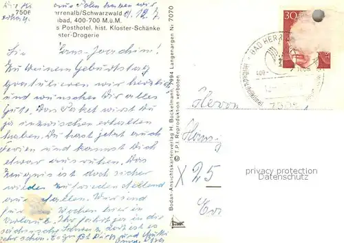 AK / Ansichtskarte Bad_Herrenalb Ortsansicht Fachwerkhaeuser Posthotel Klosterschaenke Kurort im Schwarzwald Bad_Herrenalb