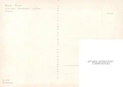 AK / Ansichtskarte Rostock_Mecklenburg Vorpommern Lange Strasse Hafen Rostock