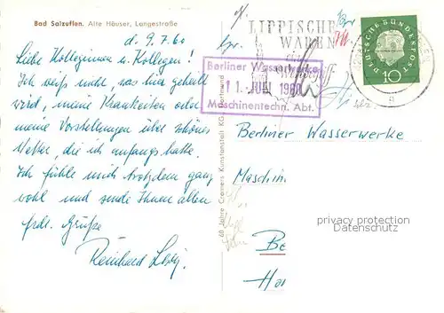 AK / Ansichtskarte Bad_Salzuflen Alte Haeuser Langestrasse Fachwerkhaeuser Bad_Salzuflen