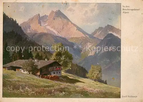 AK / Ansichtskarte Berchtesgaden Berchtesgadener Alpen Bergbauer Wiechmann Bildkarten Kunst fuer alle Josef Suessmayr Kuenstlerkarte Berchtesgaden