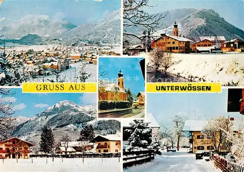AK / Ansichtskarte Unterwoessen Teilansichten Kurort Wintersportplatz Bayerische Alpen im Winter Unterwoessen