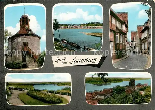 AK / Ansichtskarte Lauenburg_Elbe Alstadt Turm Landschaftspanorama Elbtal Lauenburg Elbe